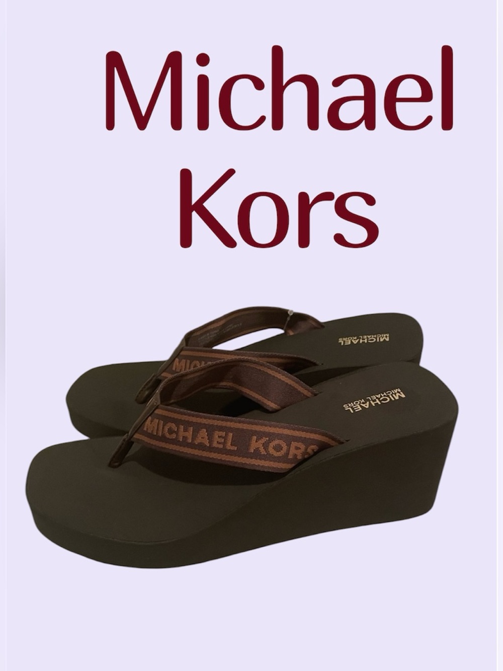 Michael Kors Brown Wedge Sandals Women’s Size 8 New!